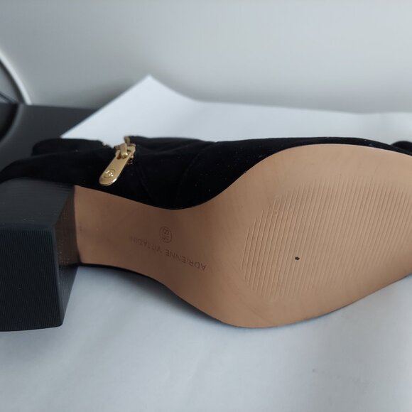 NWT Adrienne Vittadini black suede high heel boots women size 8.5 - Picture 3 of 4